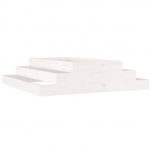Jardinera madera maciza de pino blanco 110x110x27 cm H