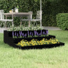 Jardinera de madera maciza de pino negro 78x78x27 cm 1