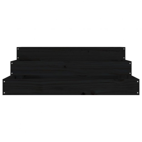 Jardinera de madera maciza de pino negro 78x78x27 cm M 4
