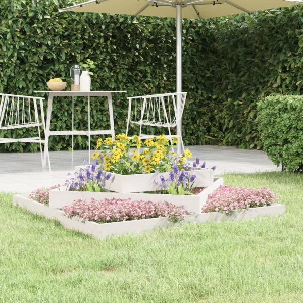 Jardinera madera maciza de pino blanco 112x112x27 cm D