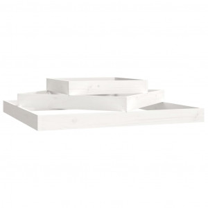 Vaso/floreira 112x112x27 cm pinho maciço branco H