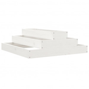 Vaso/floreira 80x80x27 cm pinho maciço branco H