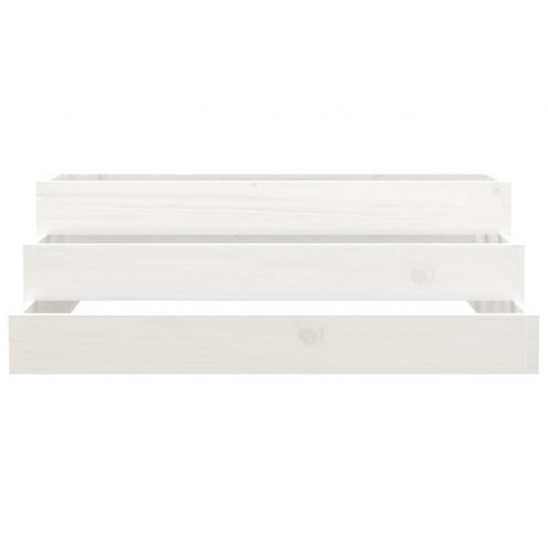 Jardinera de madera maciza de pino blanco 80x80x27 cm M 4
