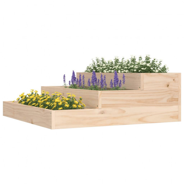 Jardinera de madera maciza de pino 78x78x27 cm M 3