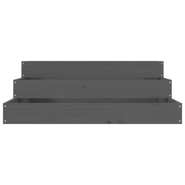 Jardinera de madera maciza de pino gris 78x78x27 cm M 4