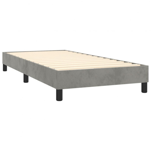Estrutura de cama sem colchão 90x190 cm veludo cinzento-claro M 4