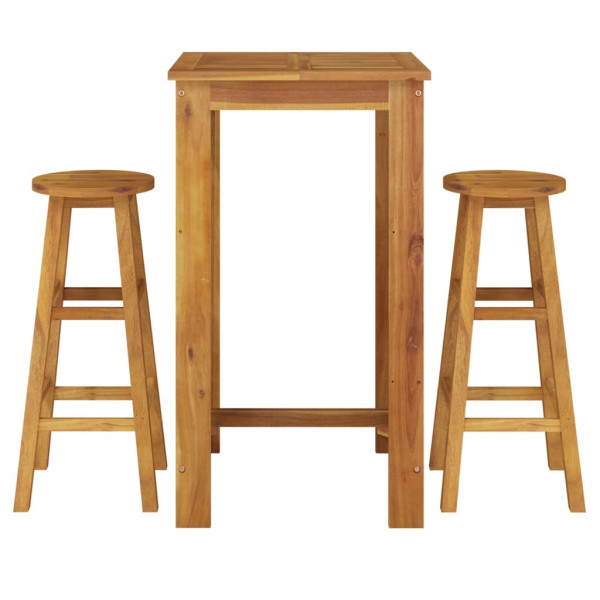 Conjunto de bar para jardim 3 pcs madeira de acácia maciça M 3