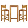 Juego de comedor de jardín 3 piezas madera maciza de acacia 3