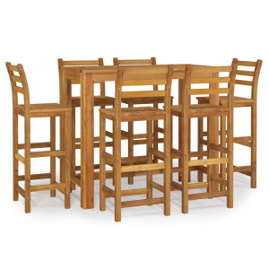 Juego de comedor para jardín 7 piezas madera maciza acacia H