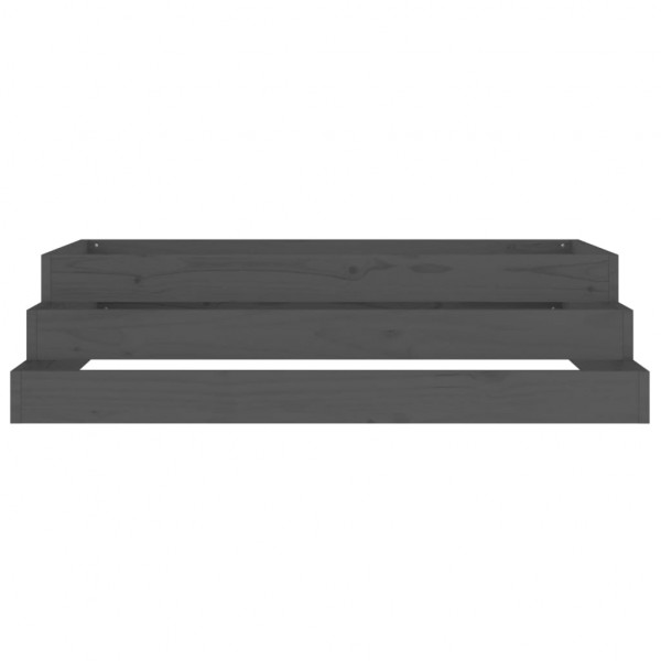 Jardinera de madera maciza de pino gris 110x110x27 cm M 5