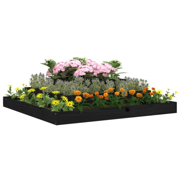 Jardinera madera maciza de pino negro 110x110x27 cm M 3