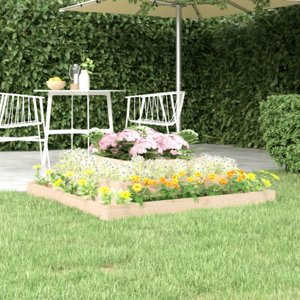 Jardinera de madera maciza de pino 110x110x27 cm D