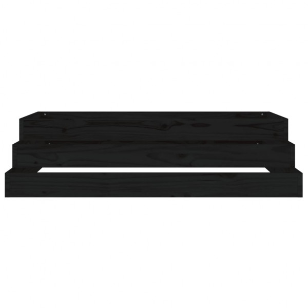 Vaso/floreira 110x110x27 cm pinho maciço preto M 5
