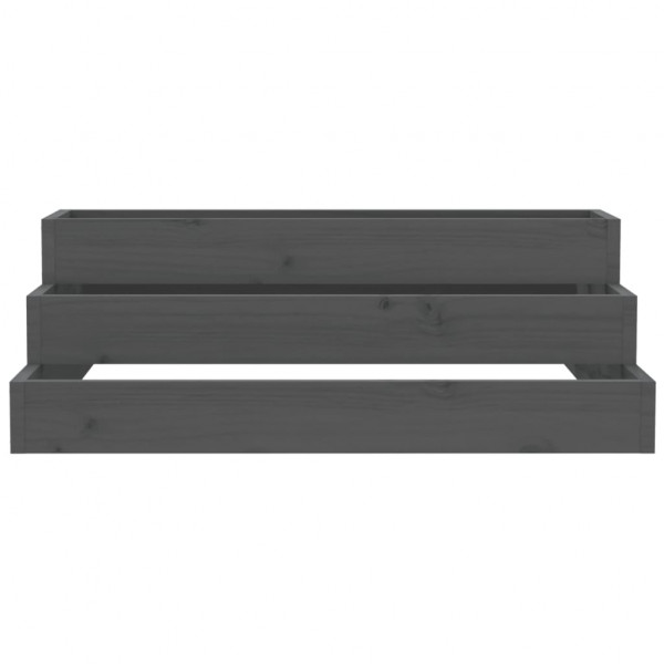 Jardinera de madera maciza de pino gris 80x80x27 cm M 4