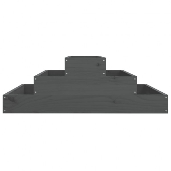 Jardinera de madera maciza de pino gris 80x80x27 cm M 5