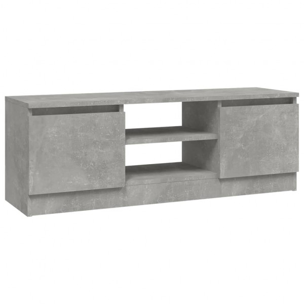 Mueble de TV con puerta gris hormigón 102x30x36 cm M 2