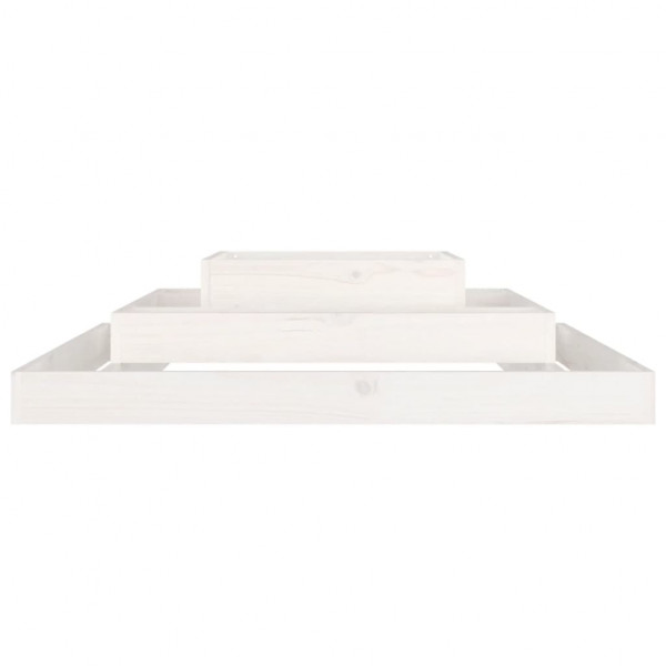 Jardinera madera maciza de pino blanco 110x110x27 cm M 4