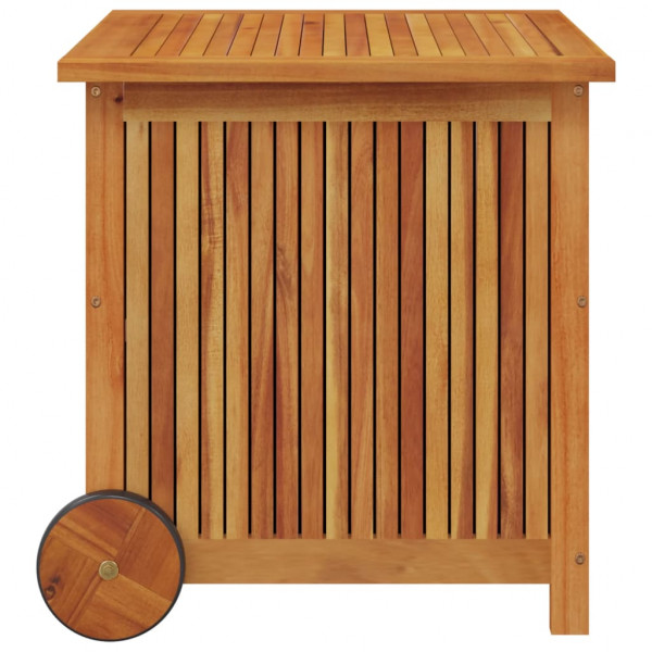 Caja de almacenaje de jardín ruedas acacia maciza 60x50x58 cm M 4