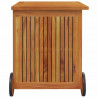 Caja de almacenaje de jardín ruedas acacia maciza 60x50x58 cm 5