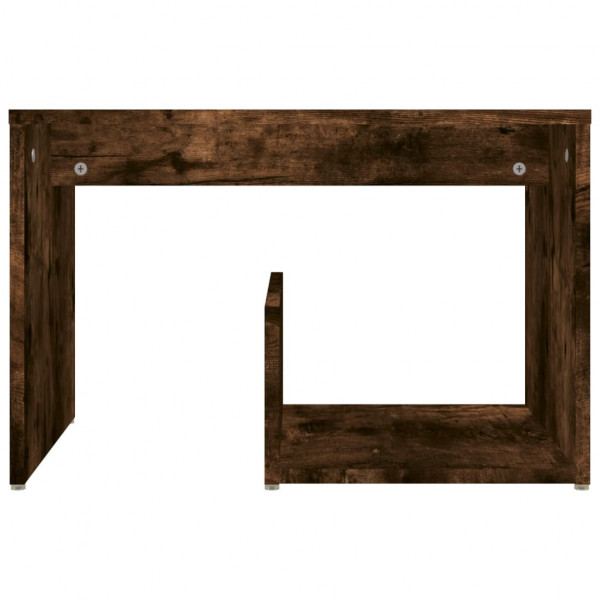 Mesa auxiliar madera contrachapada roble ahumado 59x36x38 cm M 4