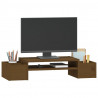 Soporte de monitor madera maciza pino marrón miel 70x27.5x15 cm 4