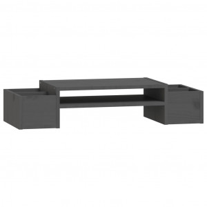 Suporte para monitor 70x27.5x15 cm pinho maciço cinzento H