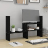 Soporte para monitor madera maciza pino negro (39-72)x17x43 cm 1