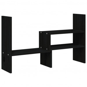 Soporte para monitor madera maciza pino negro (39-72)x17x43 cm H