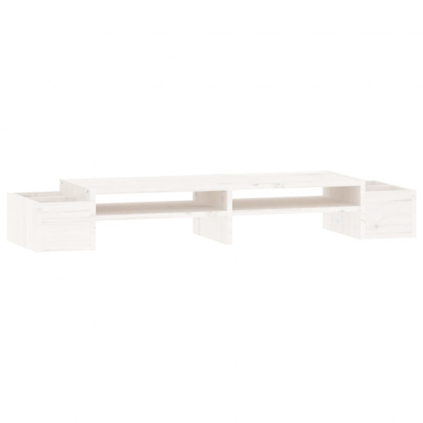 Suporte para monitor 100x27.5x15 cm madeira pinho maciça branco M 2