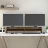 Soporte de monitor madera maciza pino marrón miel 100x24x16 cm 1