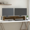 Soporte de monitor madera maciza pino marrón miel 100x24x16 cm 3
