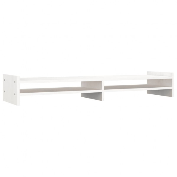 Soporte de monitor madera maciza de pino blanco 100x27x15 cm M 2