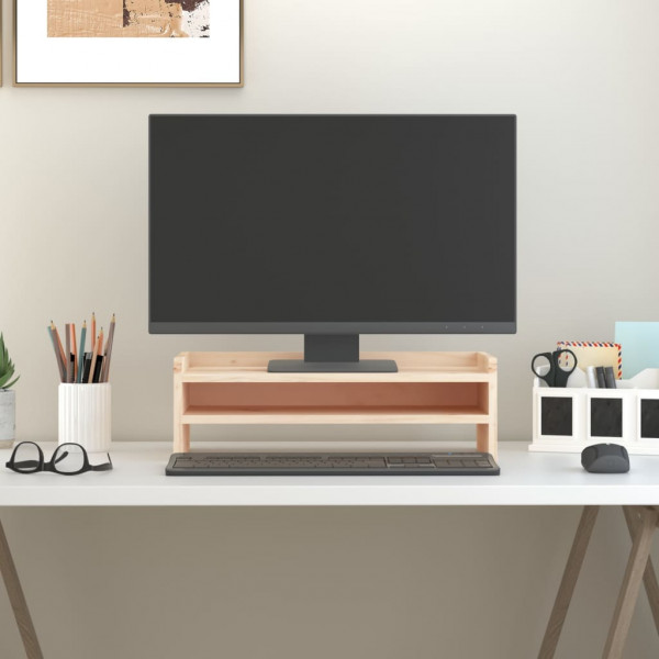 Soporte para monitor madera maciza de pino 50x24x16 cm D