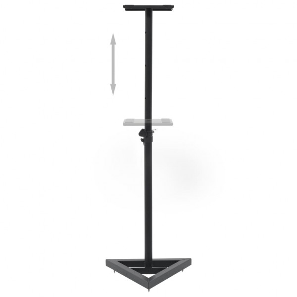 Soportes para altavoces de estudio 2 unidades acero negro M 4