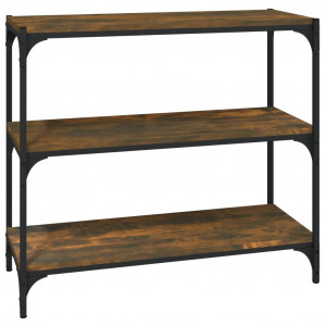 Estantería contrachapada y acero roble ahumado 80x33x70.5 cm H
