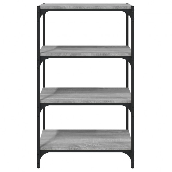 Estantería contrachapada y acero gris Sonoma 60x33x100 cm M 5