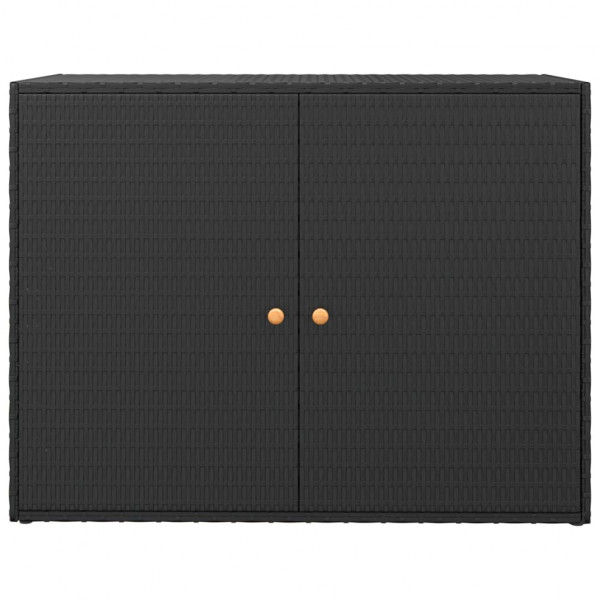 Armário de arrumação p/ jardim 100x55.5x80 cm vime PE preto M 4