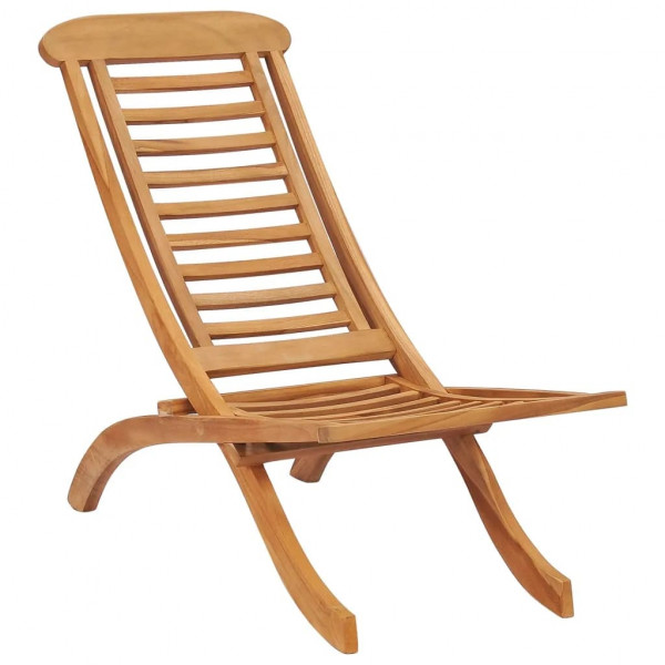 Silla de jardín plegable madera maciza de teca 50x90x69 cm D