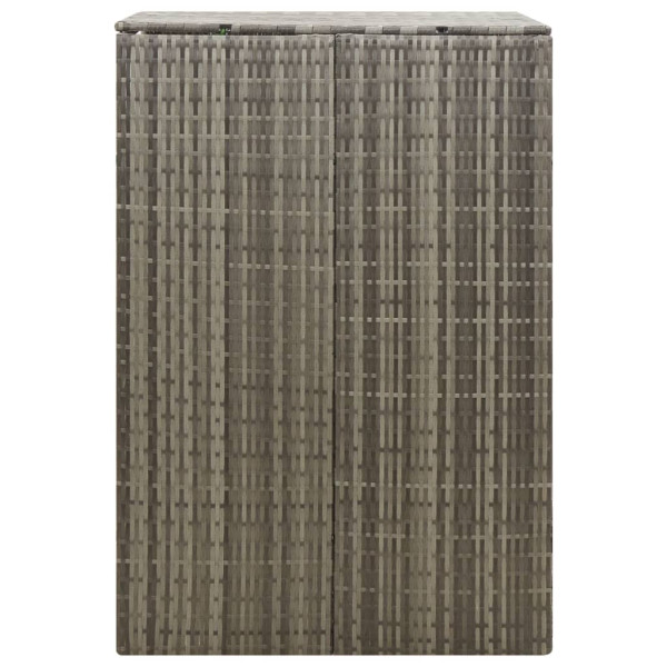 Cobertizo para contenedor de basura ratán PE gris 70x80x117 cm M 5