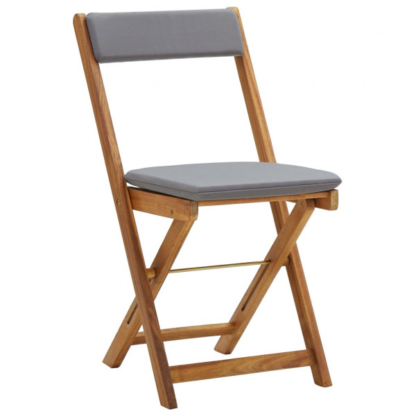 Mesa y sillas plegables terraza 3 pzas y cojines madera acacia M 5