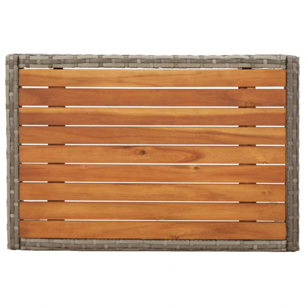 Set de muebles de jardín 3 pzas y cojines ratán sintético gris M 4