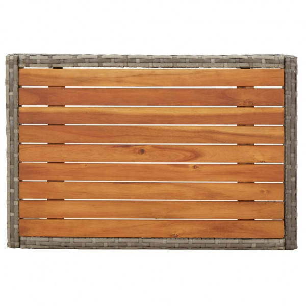 Poltronas de jardim reclináveis 2 pcs com mesa vime PE cinza M 4