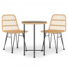 Juego de comedor de jardín 3 piezas ratán sintético 2