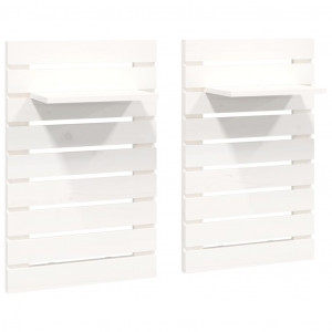 Prateleiras de montagem na parede 2 pcs pinho maciço branco H