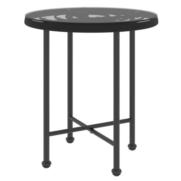 Mesa de jantar Ø50 cm   vidro temperado e aço preto M 2