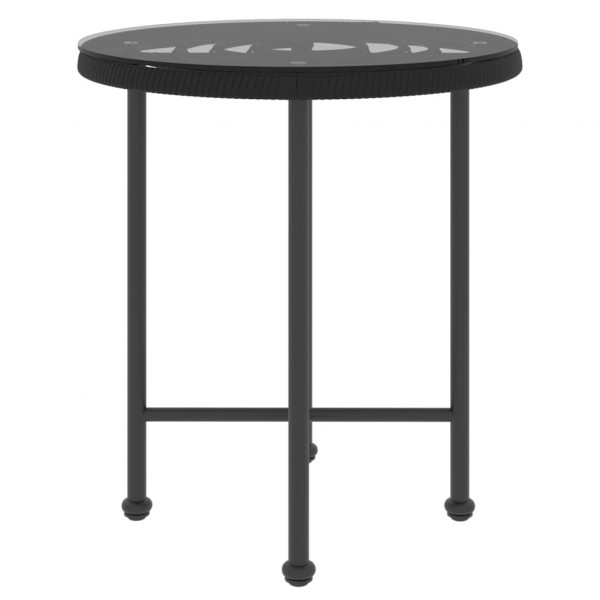 Mesa de jantar Ø50 cm   vidro temperado e aço preto M 3