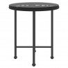 Mesa de comedor de vidrio templado y acero negro Ø50 cm 3