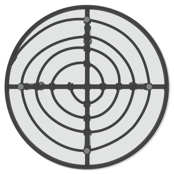 Mesa de comedor de vidrio templado y acero negro Ø50 cm M 4