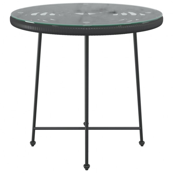 Mesa de jantar Ø80 cm   vidro temperado e aço preto M 3