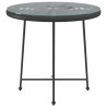 Mesa de comedor de vidrio templado y acero negro 80 cm 3